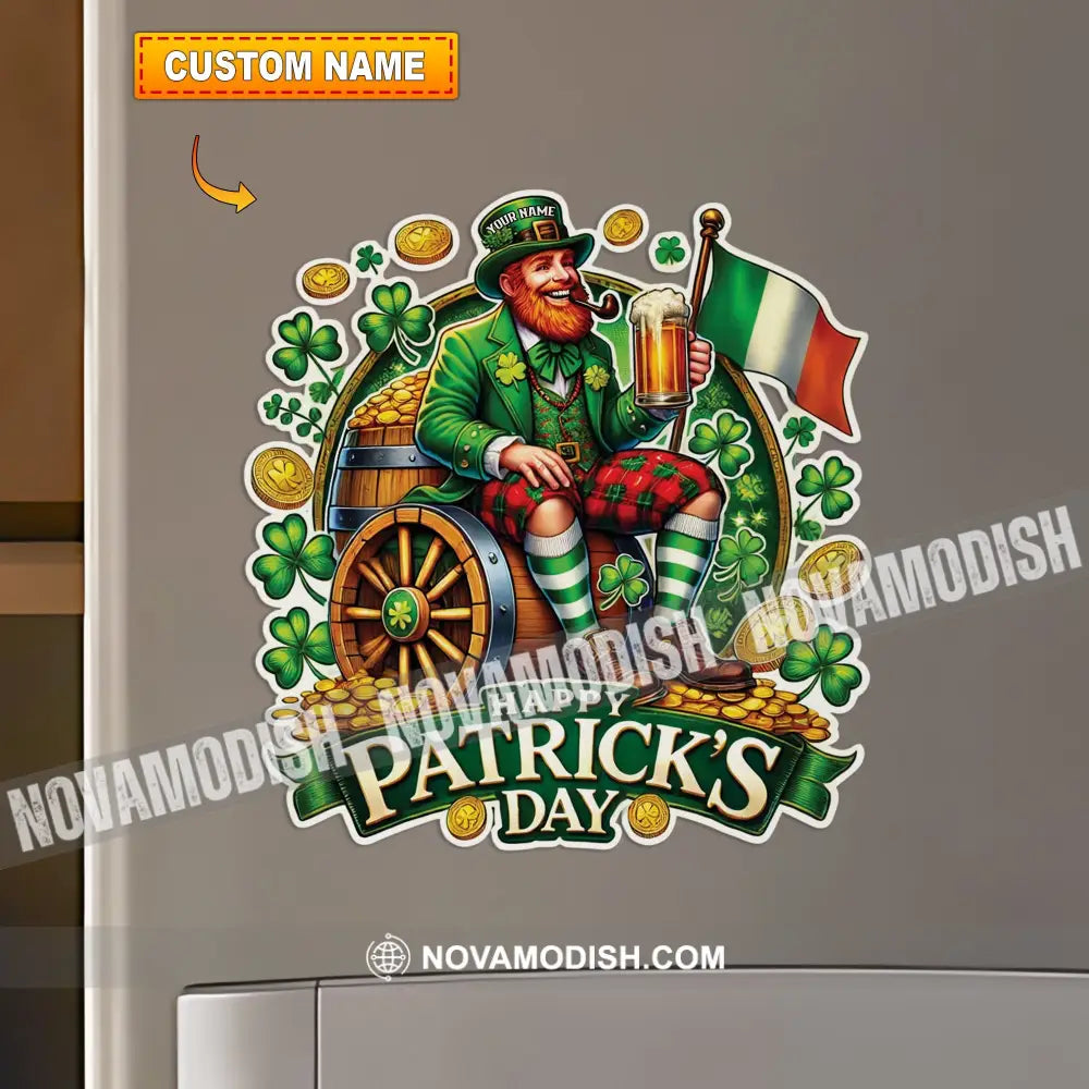 Beer Man Happy St Patrick’s Day Fridge Magnet - Personalized 3.54’’ / 1 Piece