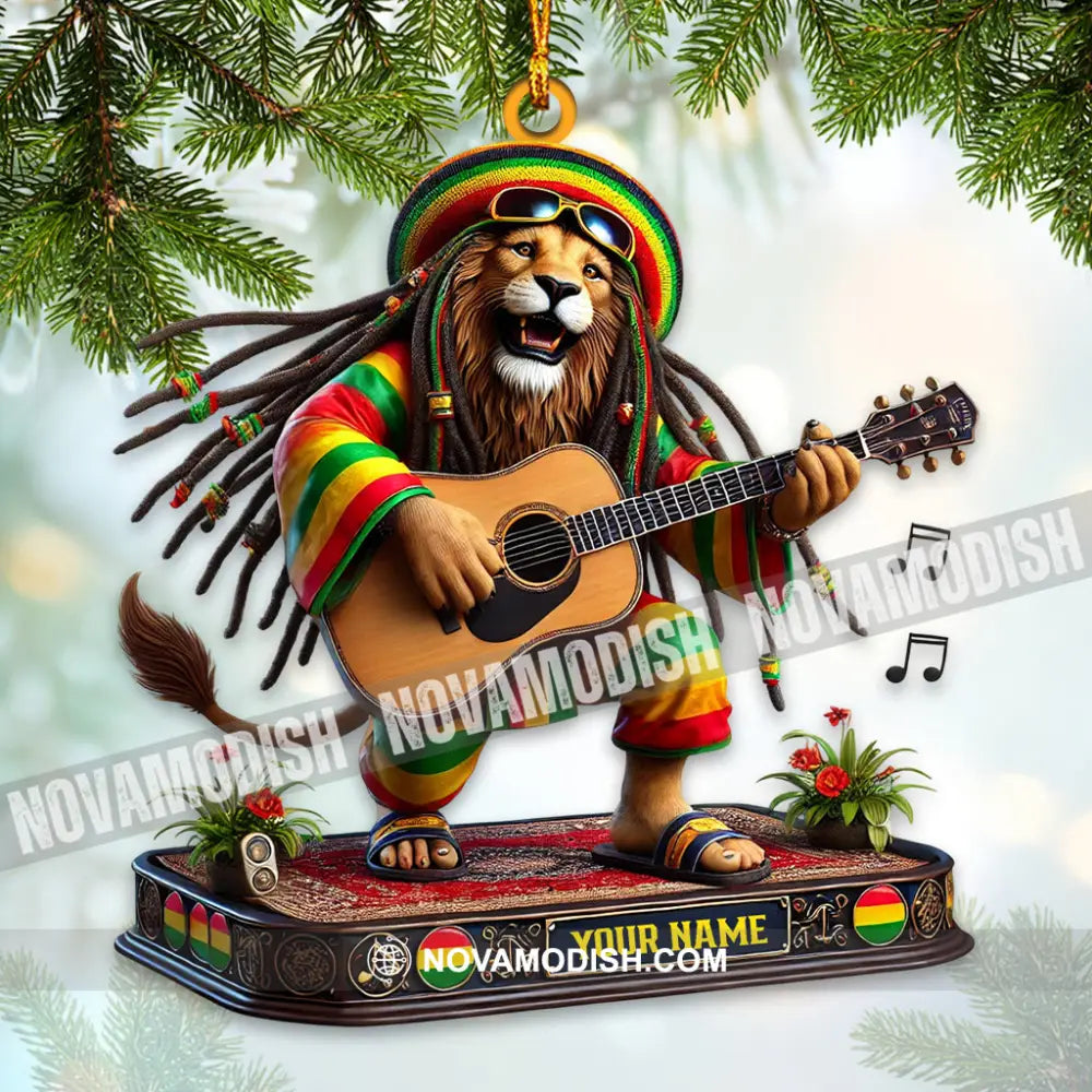 Christmas Reggae Music Lion Home Decor Ornament Personalized