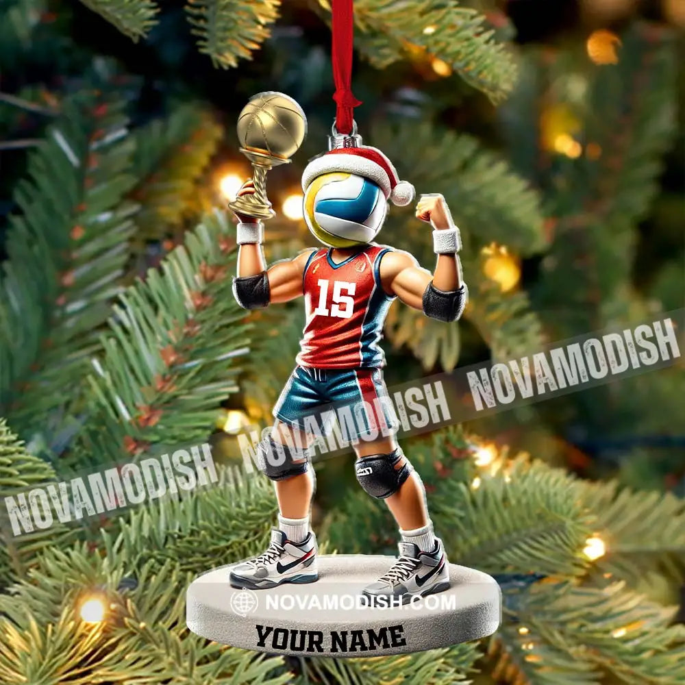Custom Name And Number Volleyball Ornament Lover Christmas Gift