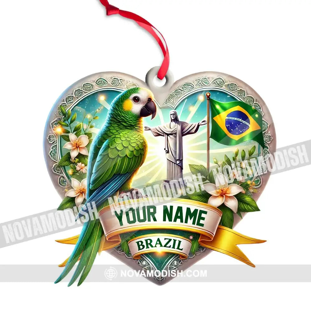 Custom Name Brazil Ornament Christmas Gift For Lover