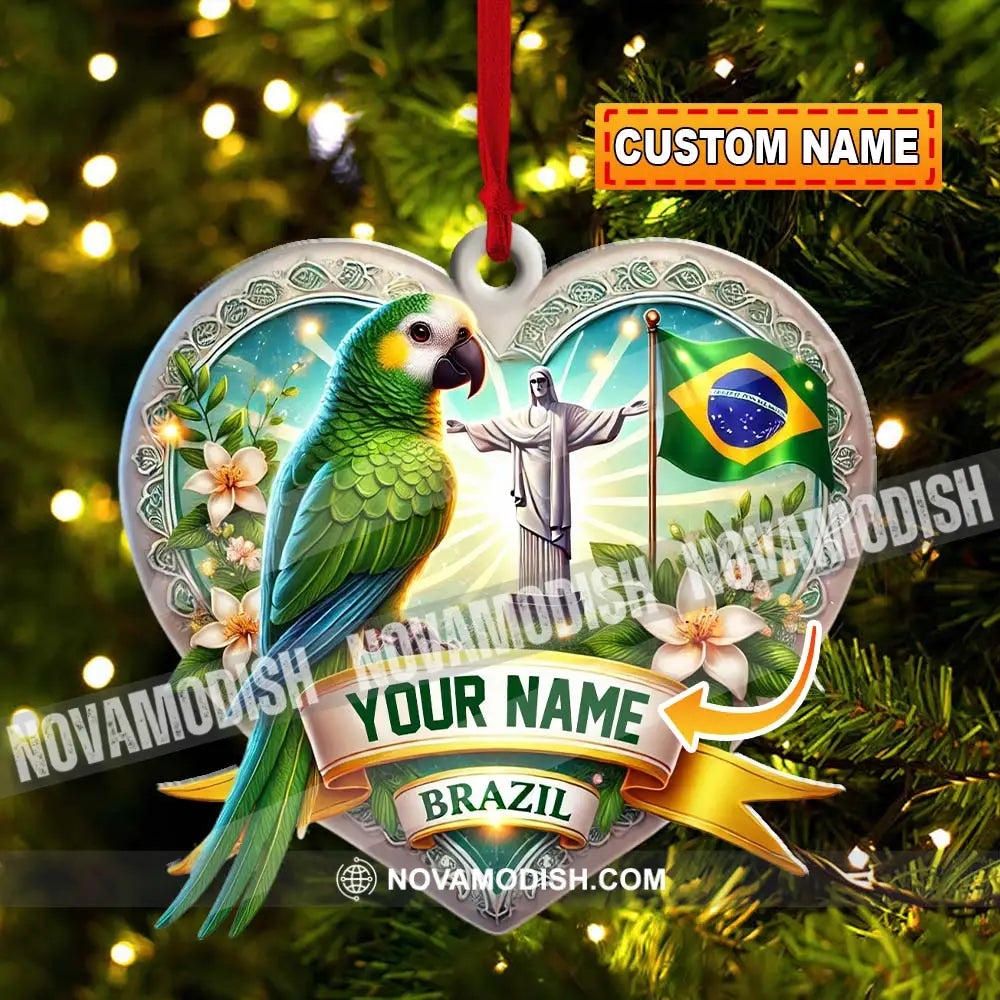 Custom Name Brazil Ornament Christmas Gift For Lover