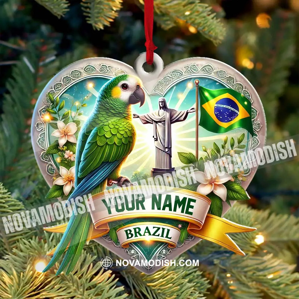 Custom Name Brazil Ornament Christmas Gift For Lover
