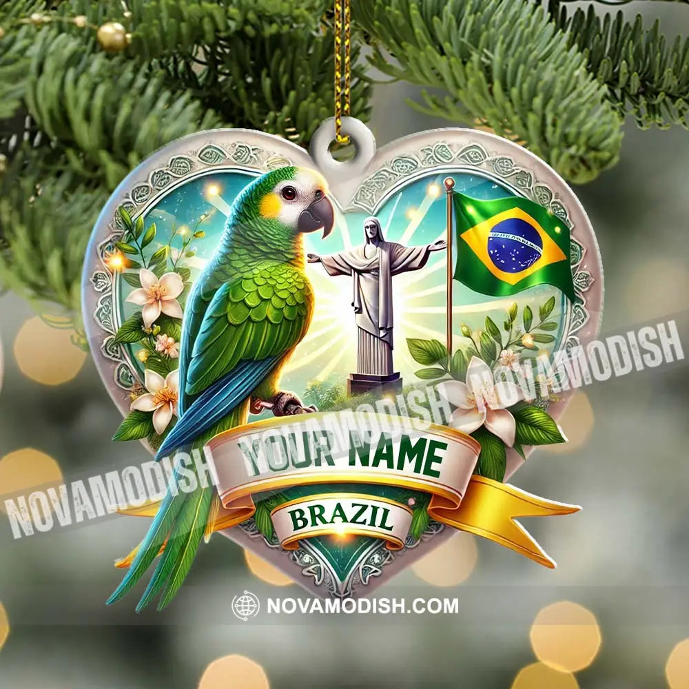 Custom Name Brazil Ornament Christmas Gift For Lover