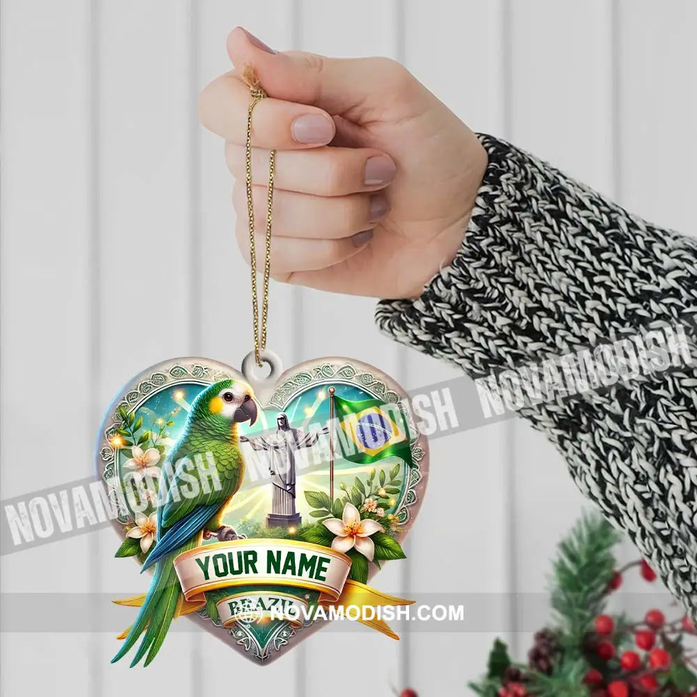 Custom Name Brazil Ornament Christmas Gift For Lover