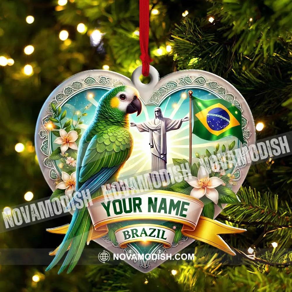 Custom Name Brazil Ornament Christmas Gift For Lover