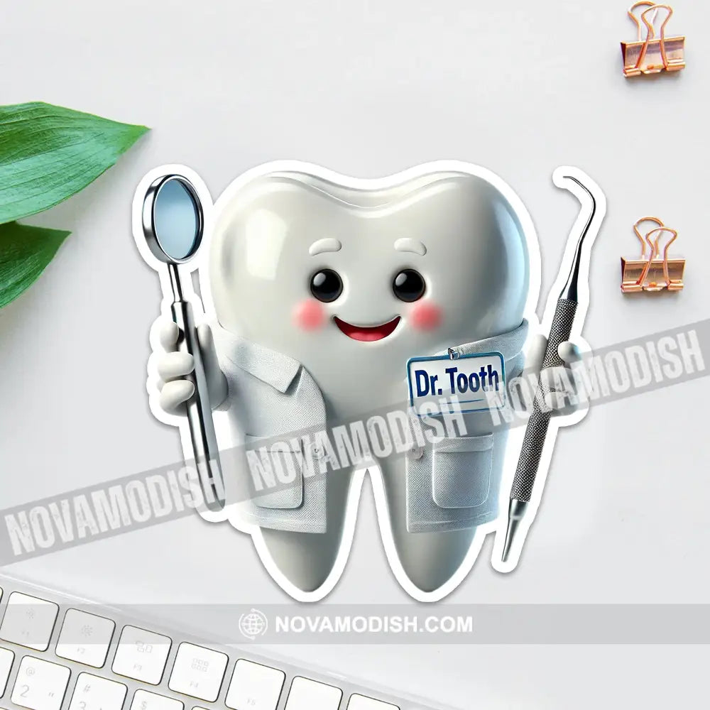 Custom Name Dentist Sticker Gift For