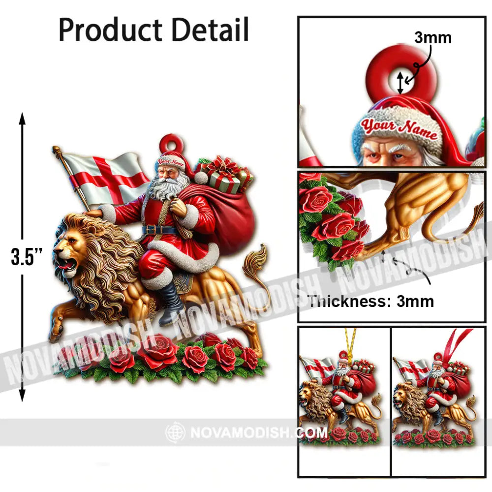 Custom Name England Christmas Ornament Lover Gift