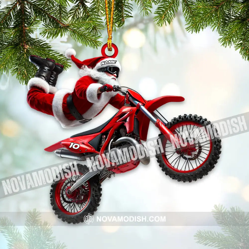 Custom Name Motocross Ornament Lover Christmas Gift 3.54’’ / 1