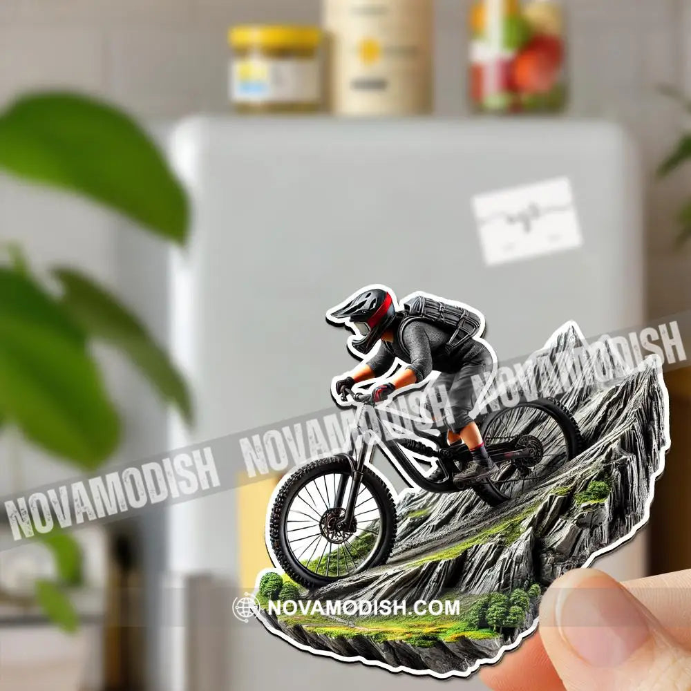 Custom Name Mountain Bike Fridge Magnet Gift For Lover 3.54’’ / 1 Piece