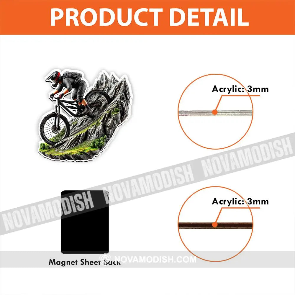 Custom Name Mountain Bike Fridge Magnet Gift For Lover