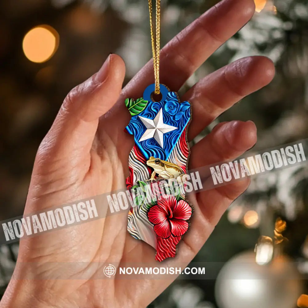 Custom Name Puerto Rico Ornament Gift For Lover 3.54’’ / 1