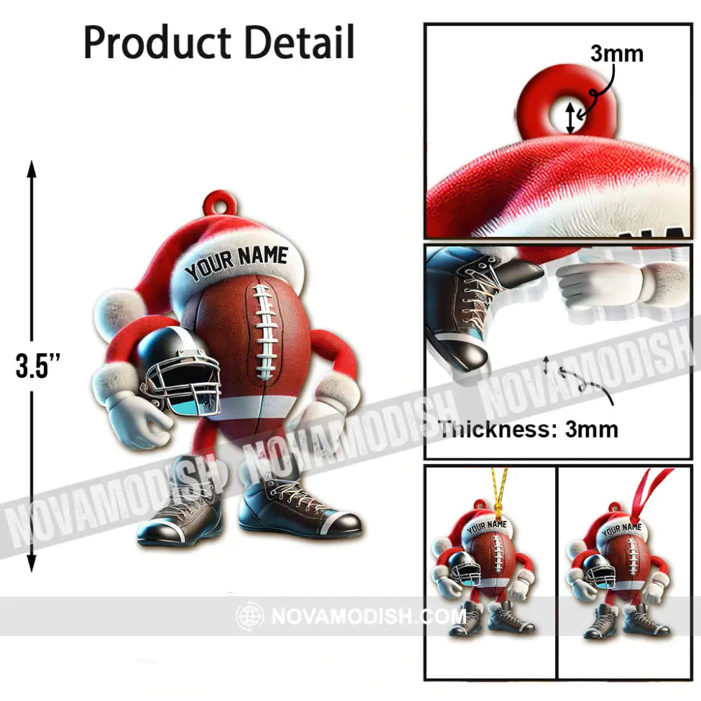 Custom Name Rugby Ornament Lover Christmas Gift