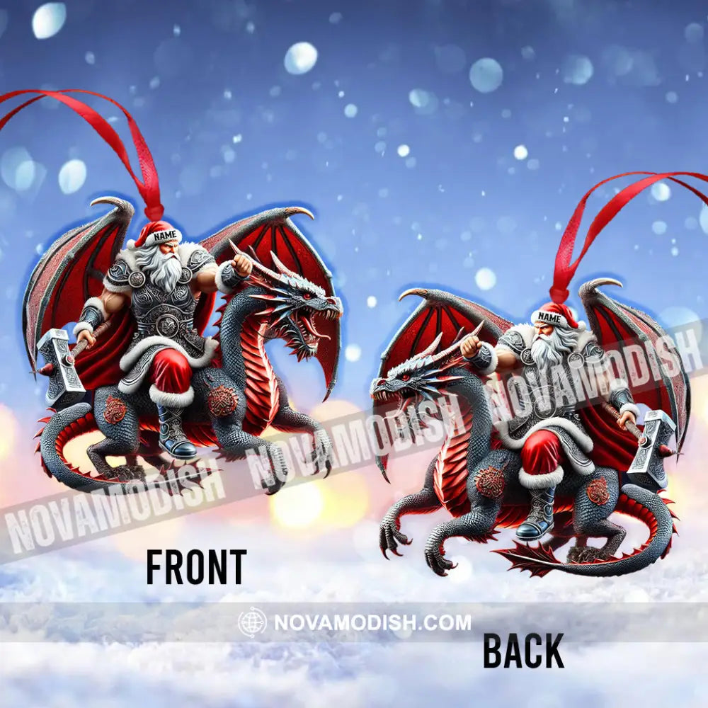 Custom Name Santa Dragon Ornament Christmas Gift For Lover