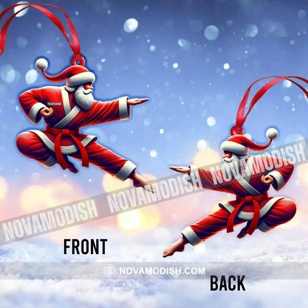 Custom Name Santa Karate Ornament Christmas Gift For Lover