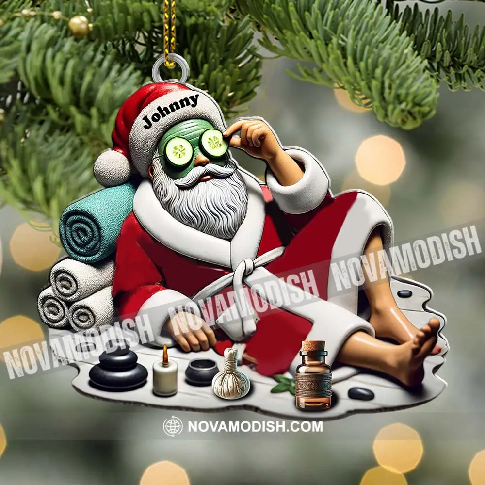 Custom Name Santa Spa Ornament Christmas Gift Decoration
