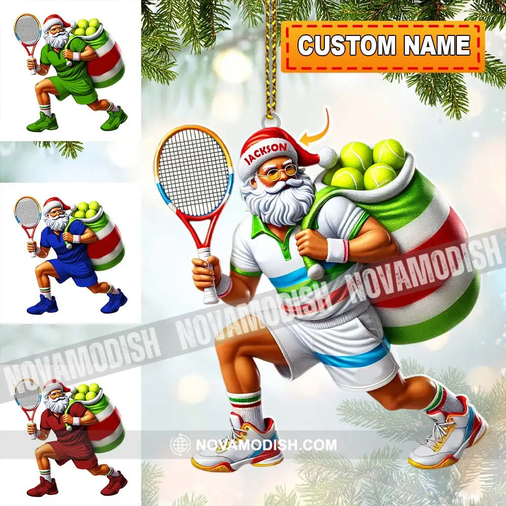 Custom Name Tennis Christmas Ornament Gift