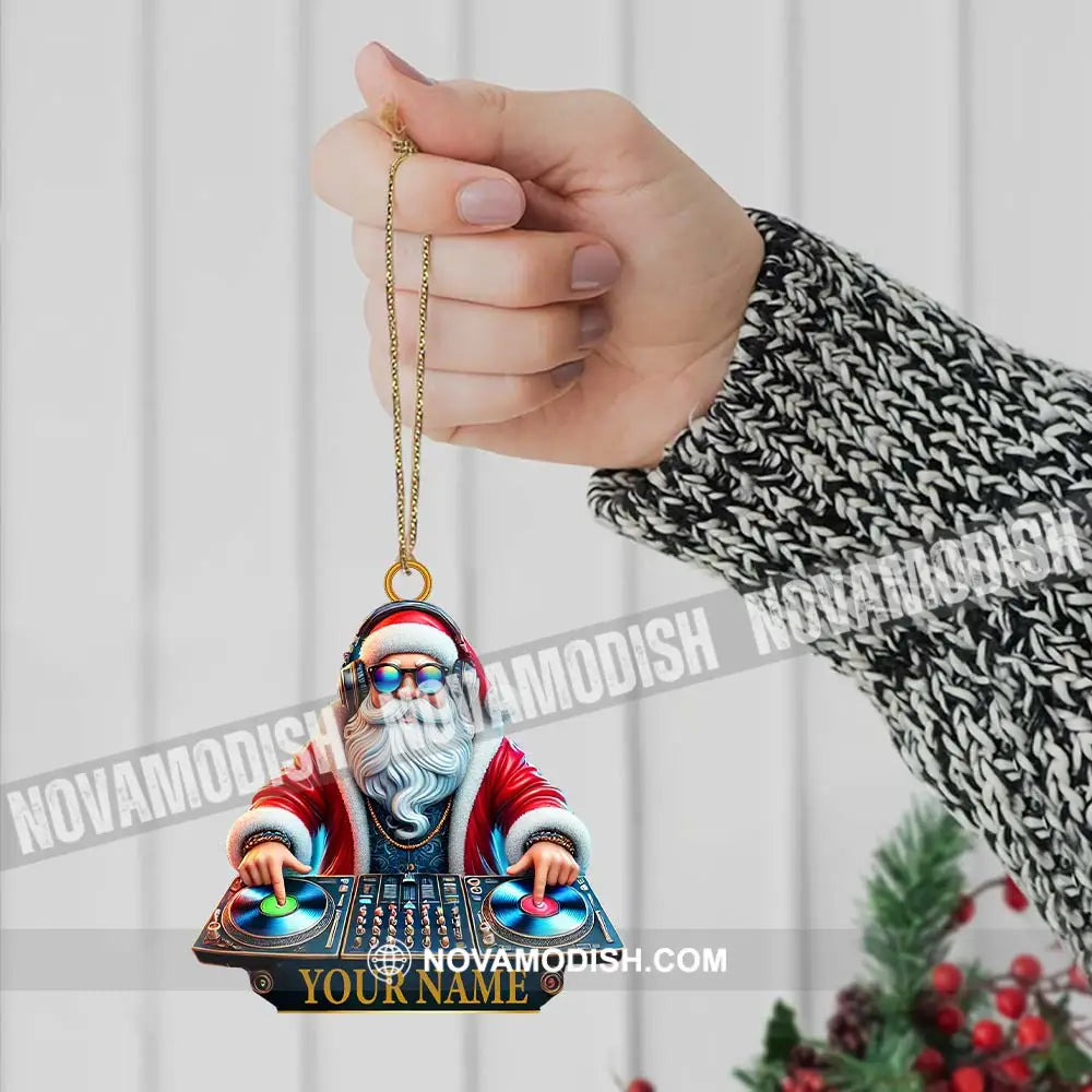 Custom Ornament Santa Dj Christmas Decor