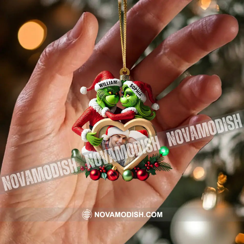 Heart Photo Couple Elf Home Decor Christmas Ornament Personalized