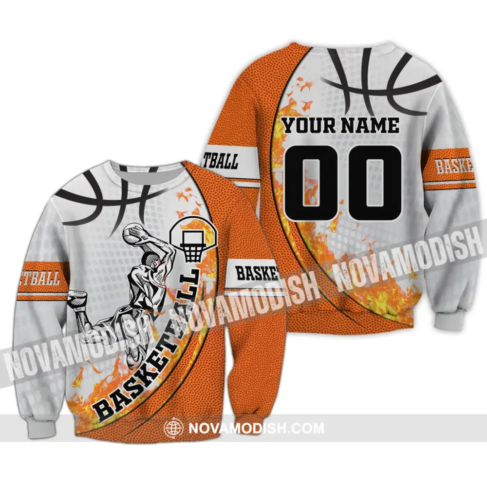 Man Shirt - Custom Basketball Lover Name And Number T-Shirt - Personalized Basketball Shirt Long Sleeve / S T-shirt