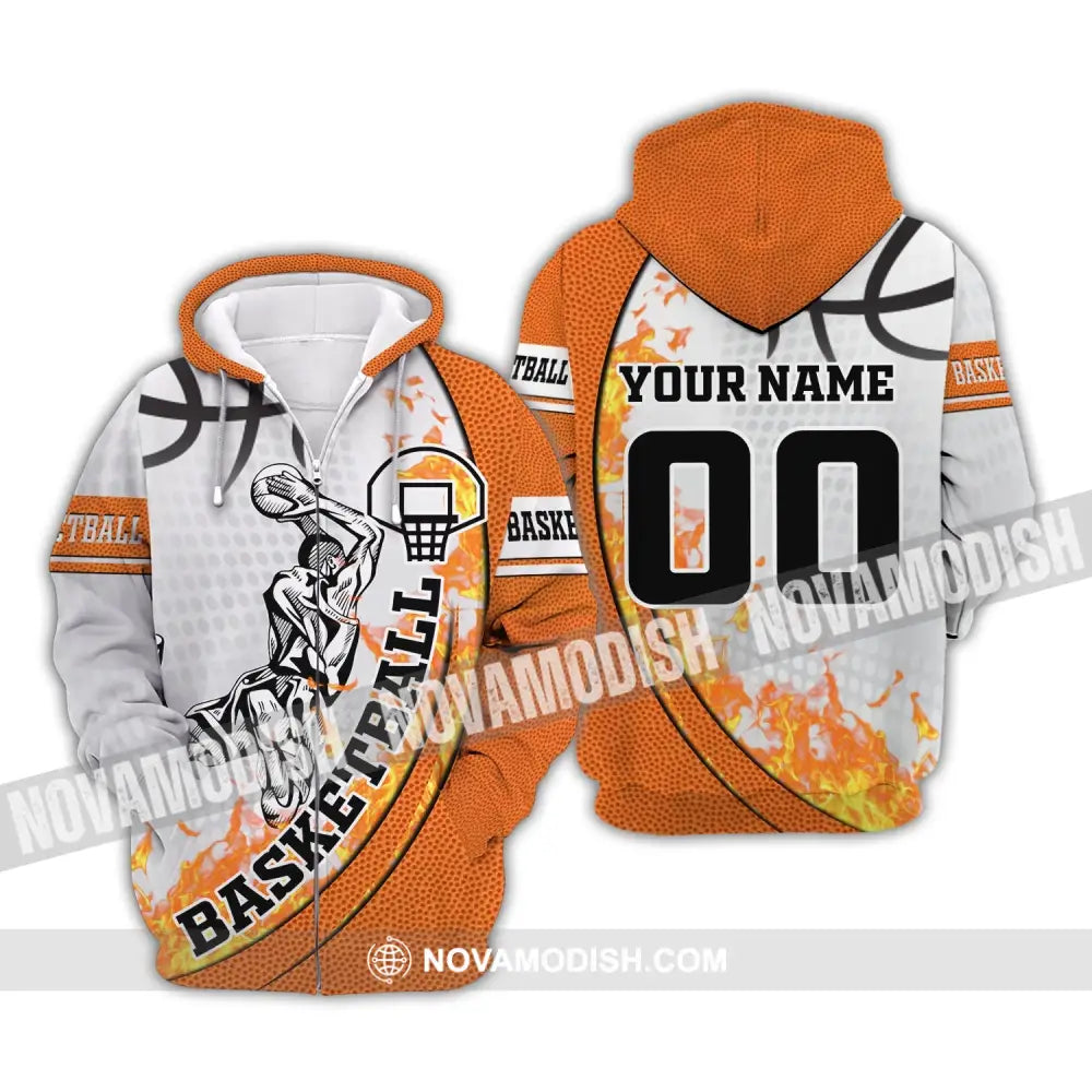 Man Shirt - Custom Basketball Lover Name And Number T-Shirt - Personalized Basketball Shirt Zipper Hoodie / S T-shirt