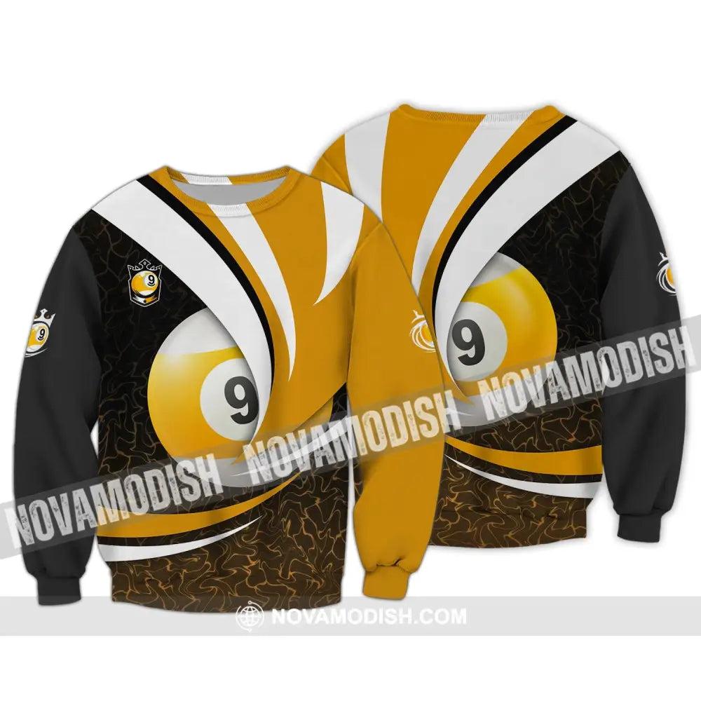 Man Shirt - Custom Billiards Lover Name T-Shirt - Personalized Billiards Shirt Long Sleeve / S T-shirt