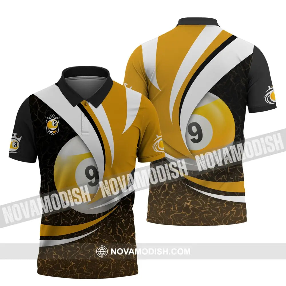 Man Shirt - Custom Billiards Lover Name T-Shirt - Personalized Billiards Shirt Polo Shirt / S T-shirt