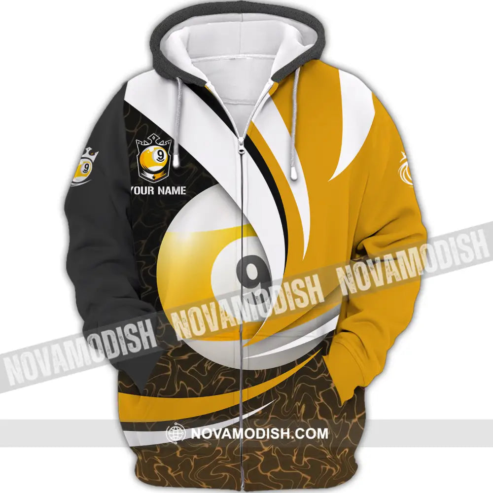 Man Shirt - Custom Billiards Lover Name T-Shirt - Personalized Billiards Shirt Zipper Hoodie / S T-shirt