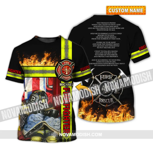 Man Shirt - Custom Fireman Name T-Shirt - Fire Fighter Clothing T-shirt