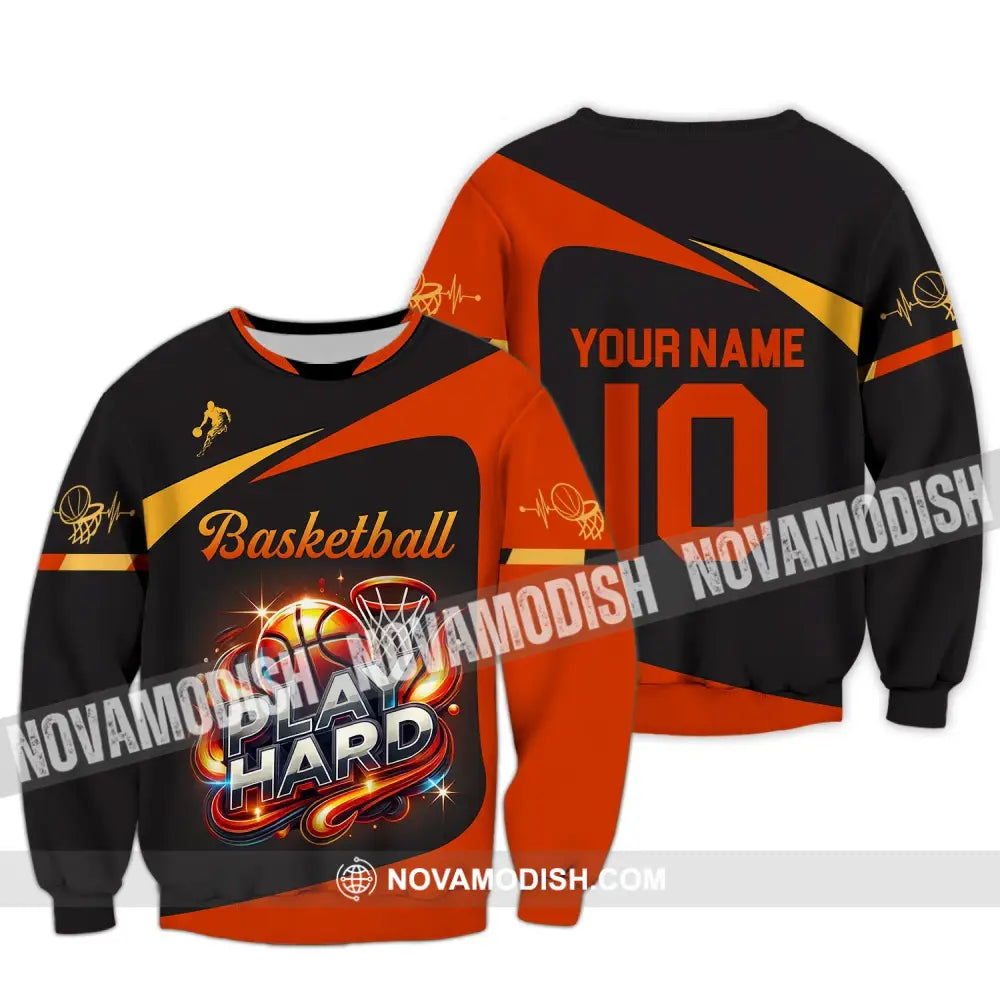 Man Shirt Custom Name And Number Basketball Polo Long Sleeve Club Uniform Lover Gift / S T-Shirt