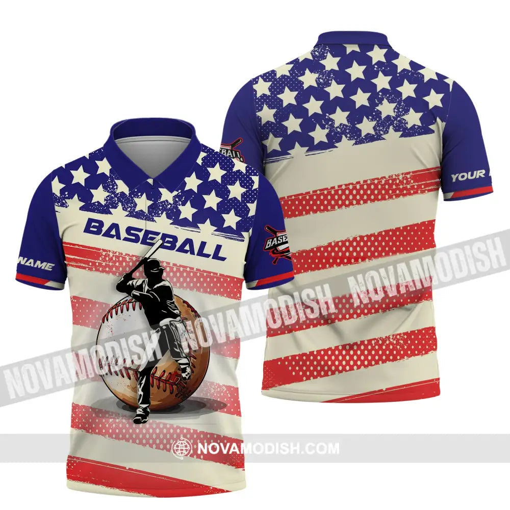 Man Shirt Custom Name Baseball T-Shirt Gift For Player Polo / S T-Shirt