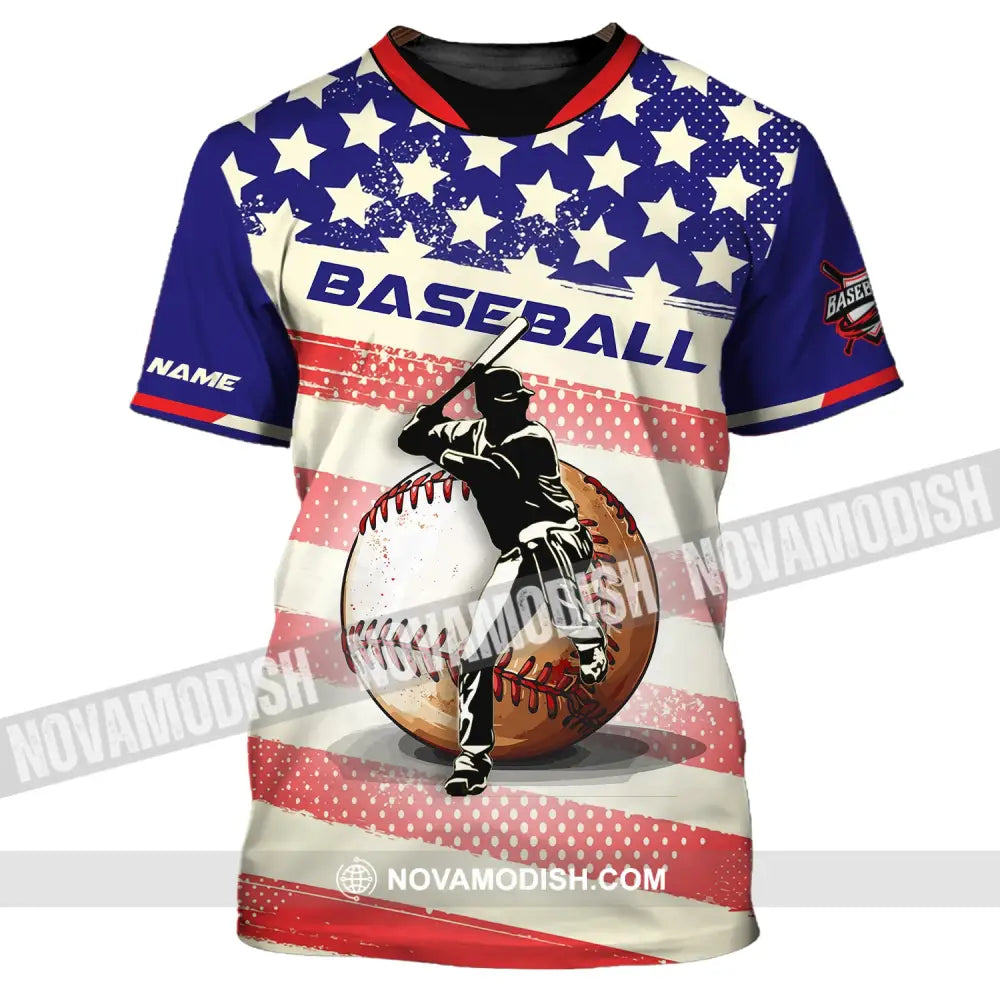 Man Shirt Custom Name Baseball T-Shirt Gift For Player T-Shirt / S