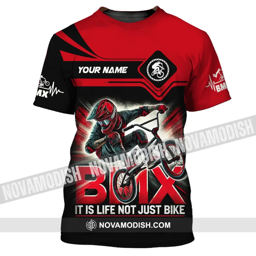 Man Shirt Custom Name Bicycle Moto Cross Bmx Polo Long Sleeve Hoodie T-Shirt / S T-Shirt