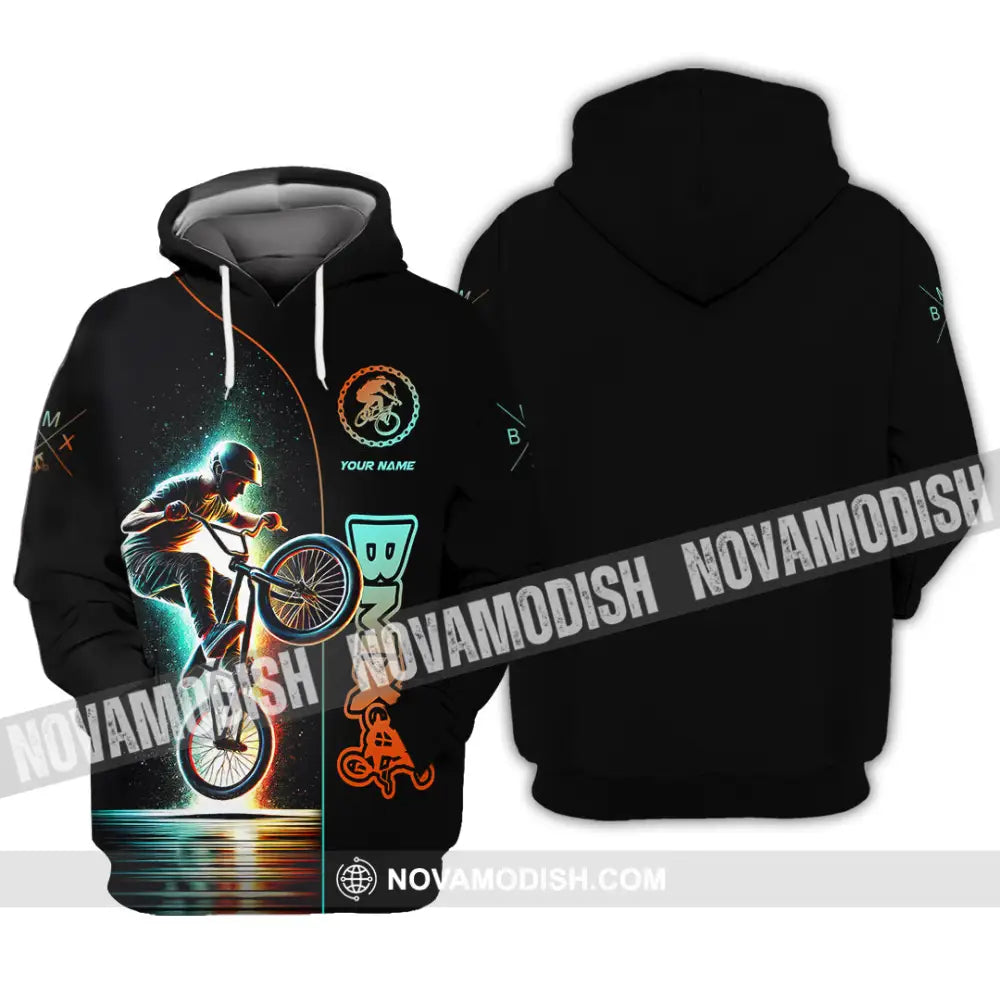 Man Shirt Custom Name Bmx Bike Gift Polo Hoodie Long Sleeve / S T-Shirt