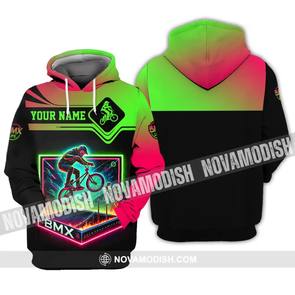 Man Shirt Custom Name Bmx Bike Polo Hoodie Long Sleeve Gift / S T-Shirt