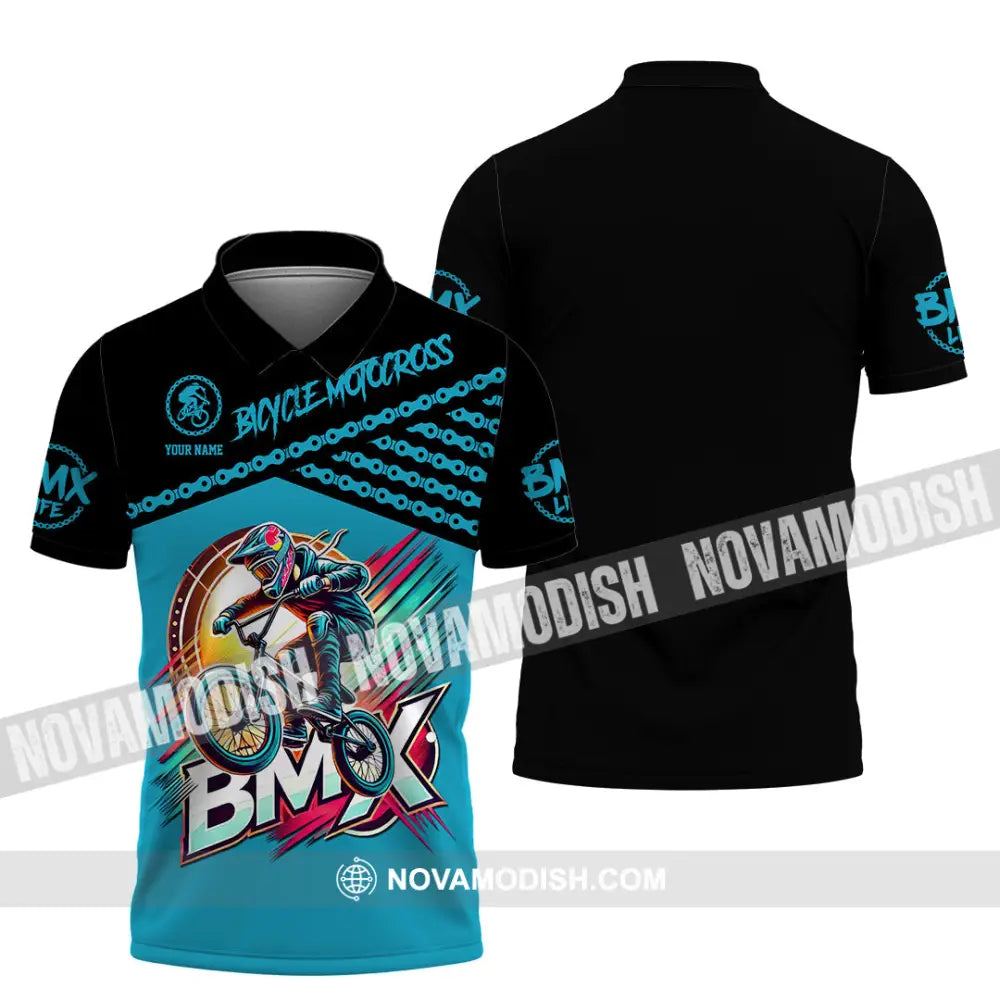 Man Shirt Custom Name Bmx Bike Polo Hoodie Long Sleeve Gift / S T-Shirt