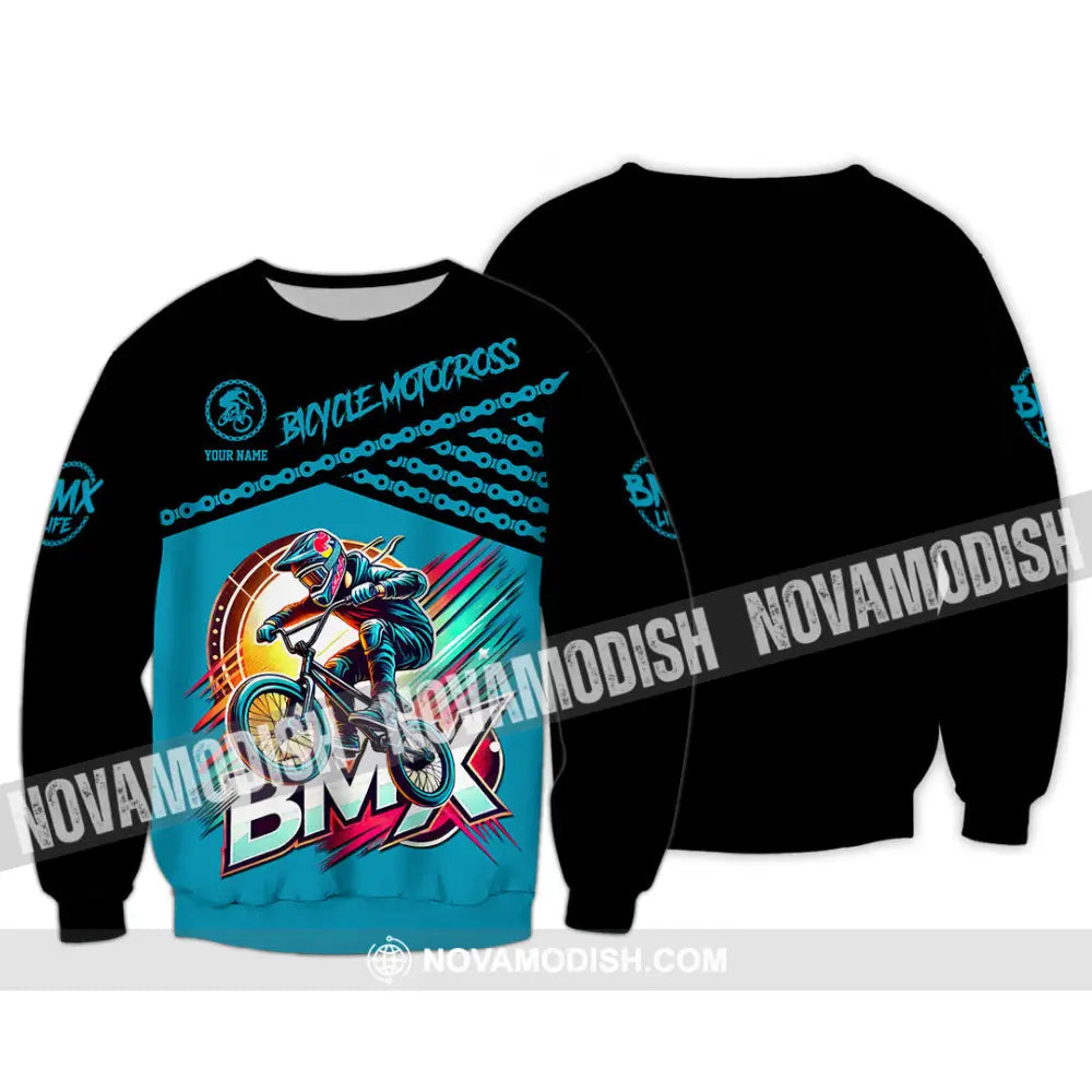 Man Shirt Custom Name Bmx Bike Polo Hoodie Long Sleeve Gift / S T-Shirt