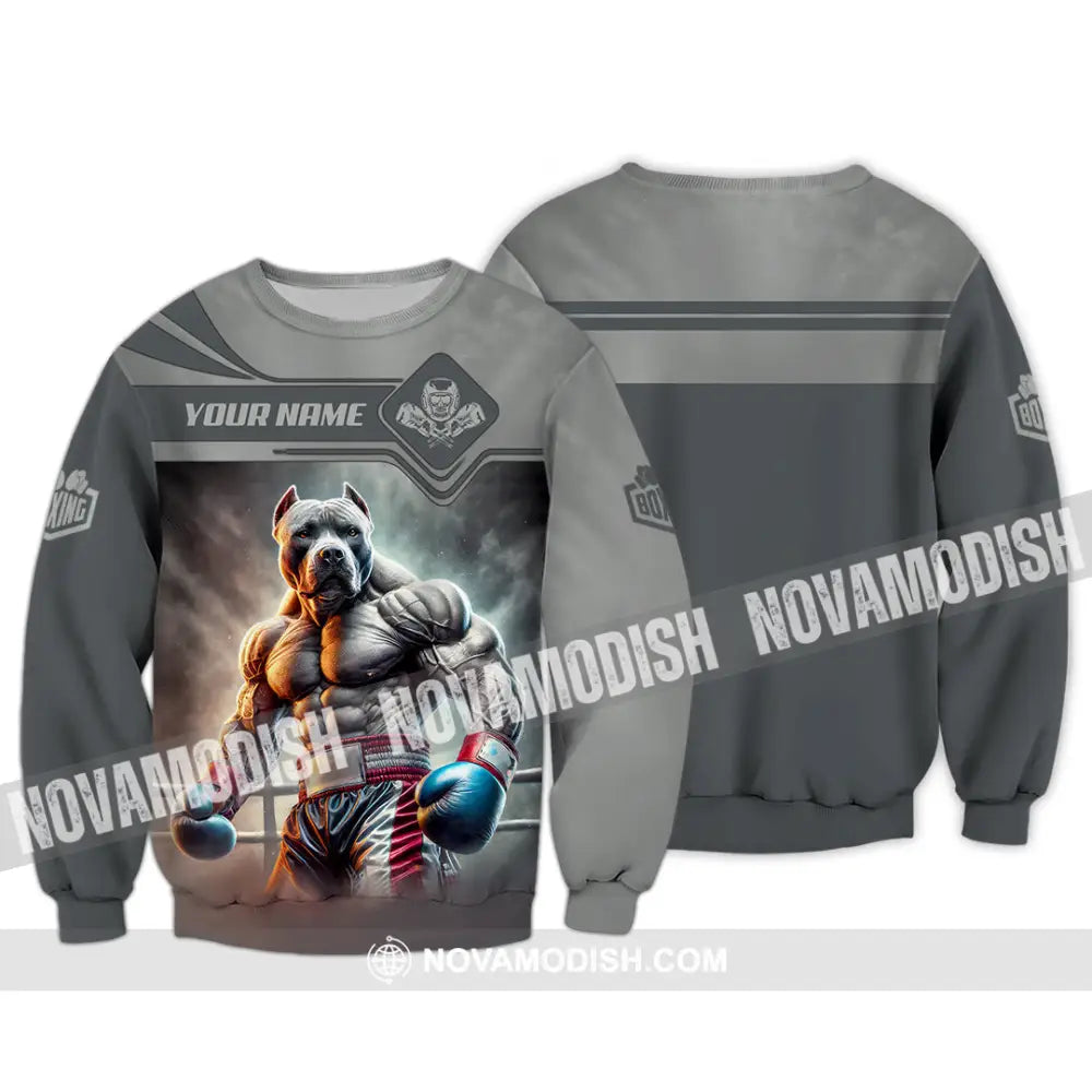 Man Shirt Custom Name Boxing Hoodie Polo Long Sleeve Gift For Lovers / S T-Shirt