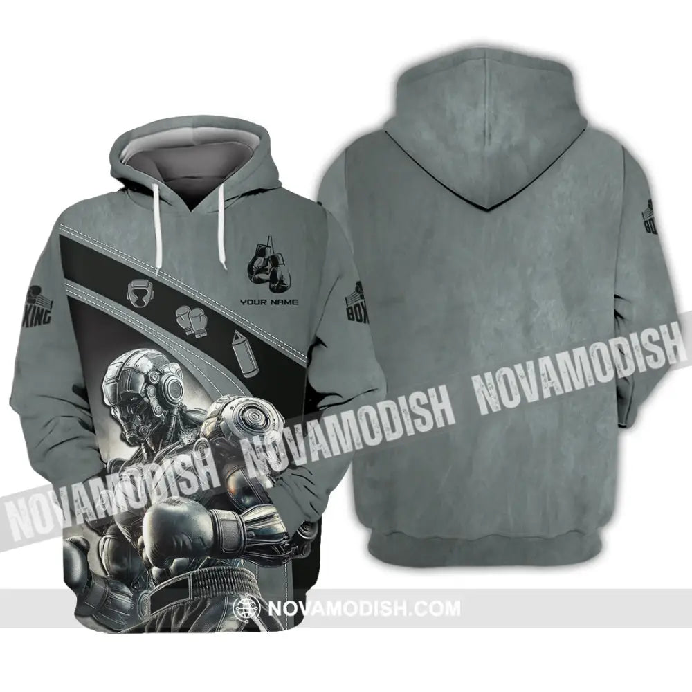 Man Shirt Custom Name Boxing Hoodie Polo Long Sleeve Gift For Lovers / S T-Shirt