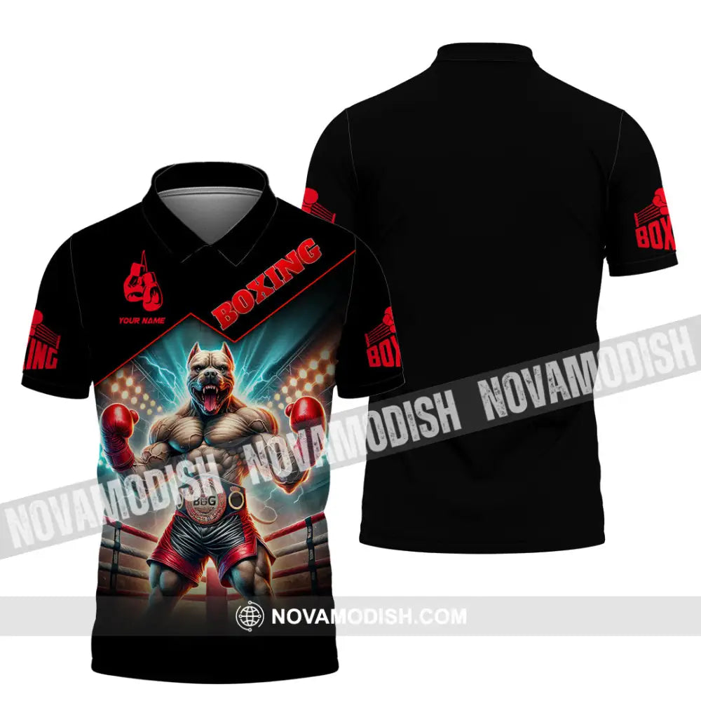 Man Shirt Custom Name Boxing Hoodie Polo Long Sleeve Gift For Lovers / S T-Shirt