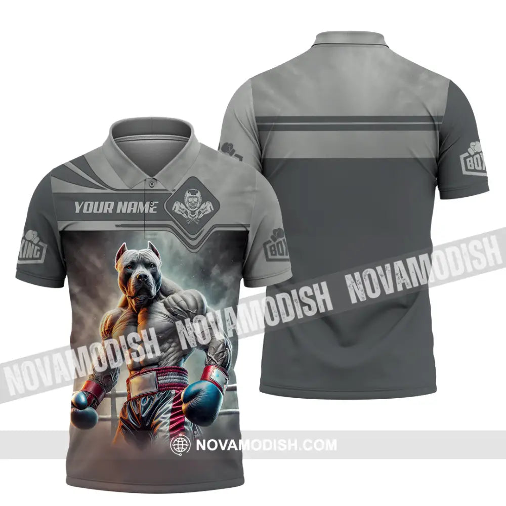 Man Shirt Custom Name Boxing Hoodie Polo Long Sleeve Gift For Lovers / S T-Shirt