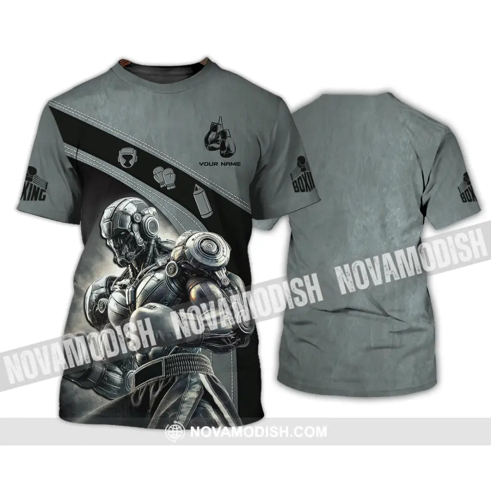 Man Shirt Custom Name Boxing Hoodie Polo Long Sleeve Gift For Lovers T-Shirt / S T-Shirt