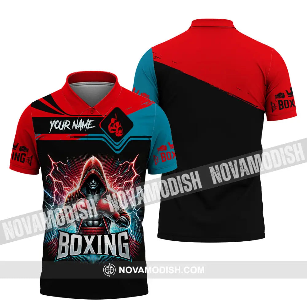 Man Shirt Custom Name Boxing Lover Hoodie Polo Long Sleeve Gift For Players / S T-Shirt
