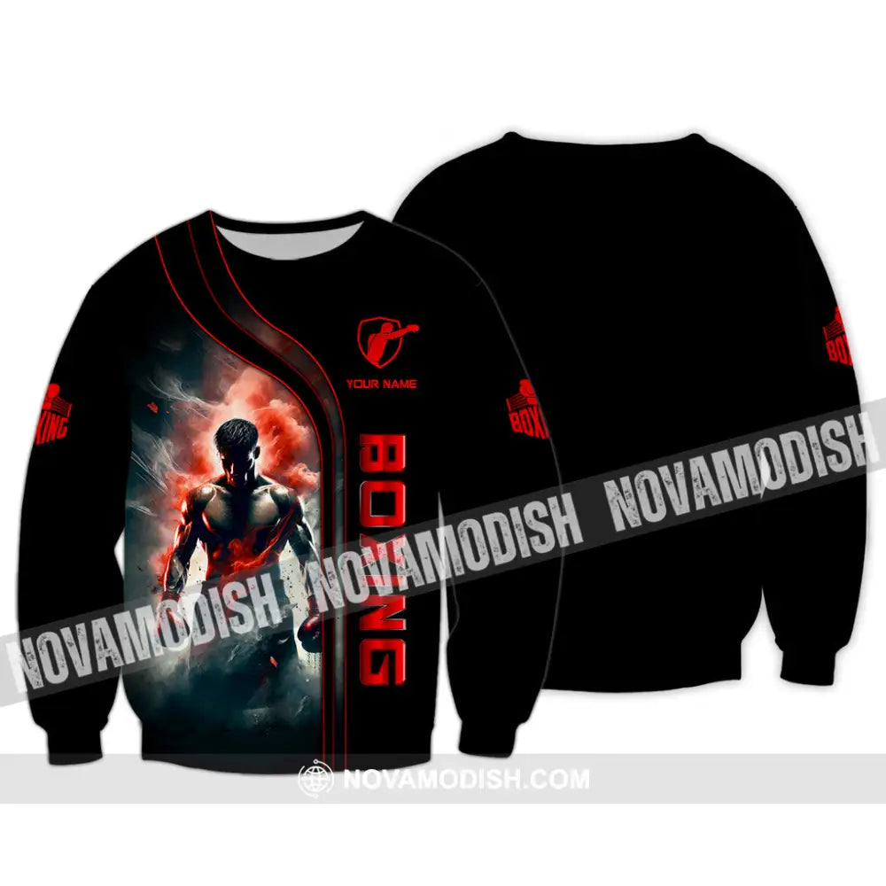 Man Shirt Custom Name Boxing Lover Hoodie Polo Long Sleeve Gift For Players / S T-Shirt