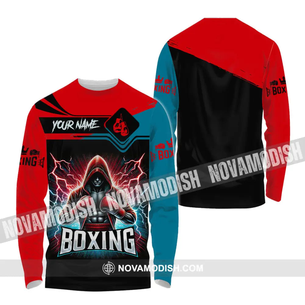 Man Shirt Custom Name Boxing Lover Hoodie Polo Long Sleeve Gift For Players / S T-Shirt