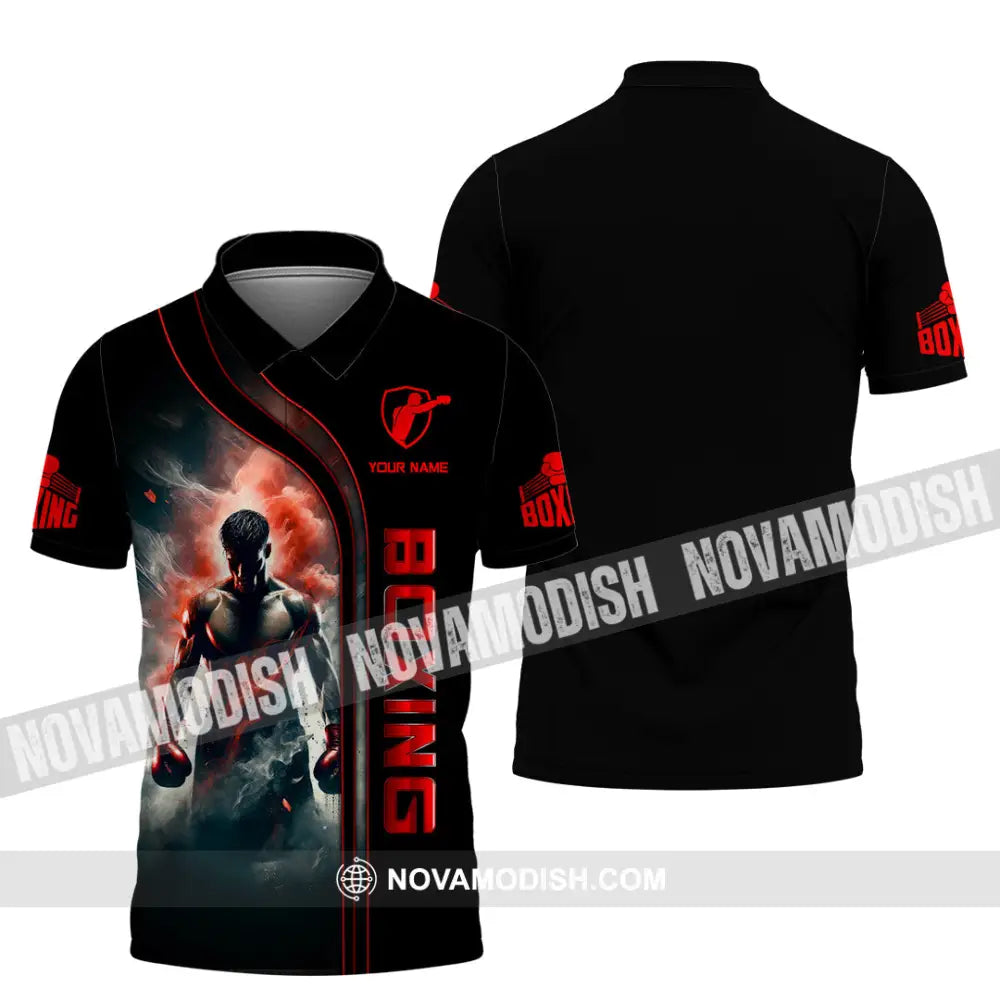 Man Shirt Custom Name Boxing Lover Hoodie Polo Long Sleeve Gift For Players / S T-Shirt