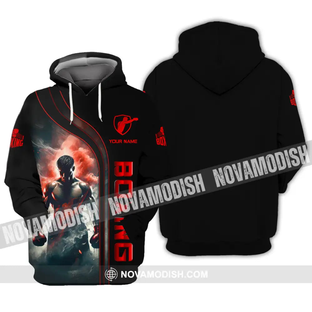Man Shirt Custom Name Boxing Lover Hoodie Polo Long Sleeve Gift For Players / S T-Shirt