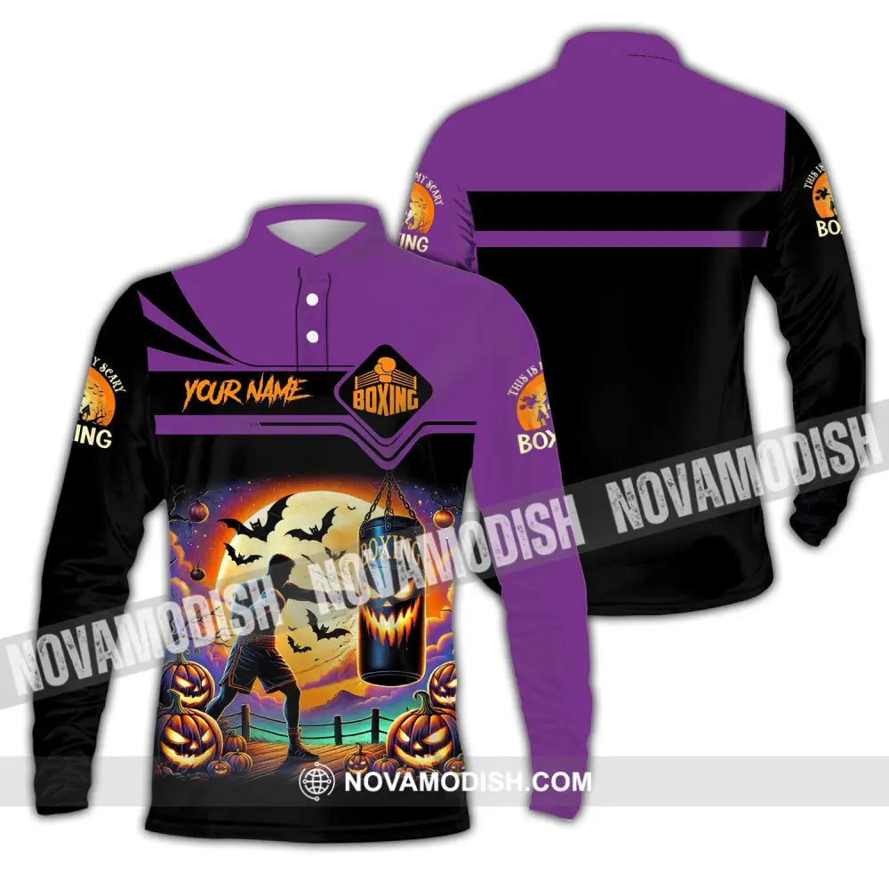 Man Shirt Custom Name Boxing Polo Long Sleeve Gift Players / S T-Shirt