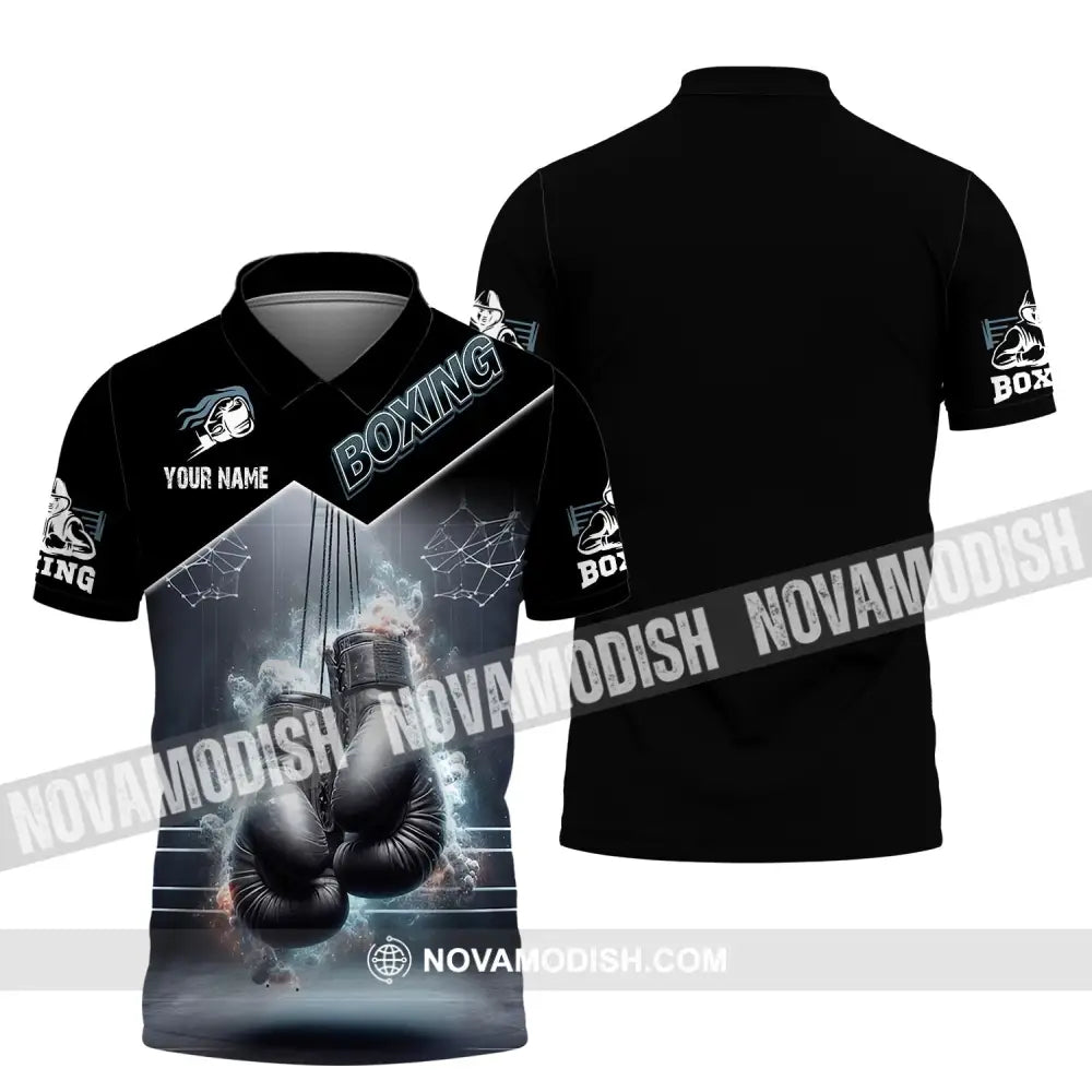 Man Shirt Custom Name Boxing Polo Long Sleeve Gift / S T-Shirt