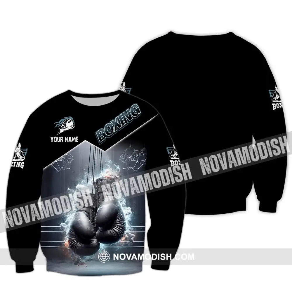 Man Shirt Custom Name Boxing Polo Long Sleeve Gift / S T-Shirt
