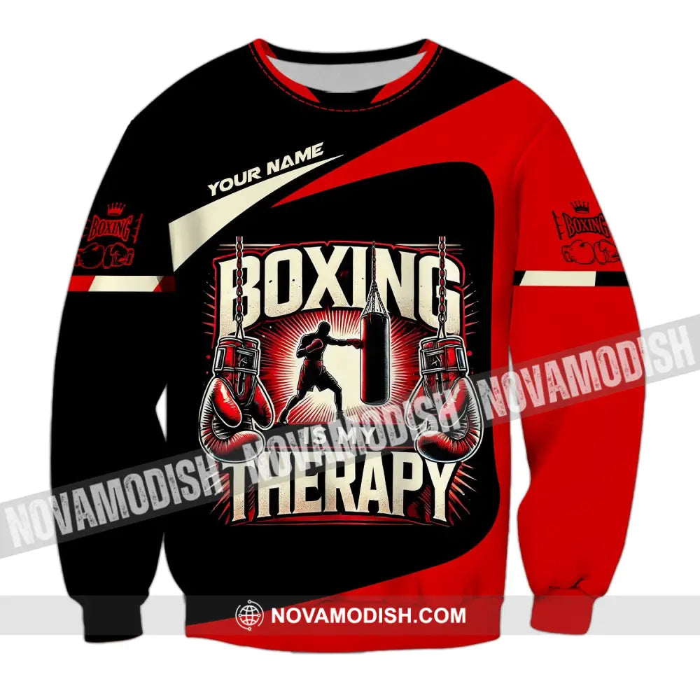 Man Shirt Custom Name Boxing T-Shirt For Club Gift Lovers Long Sleeve / S T-Shirt